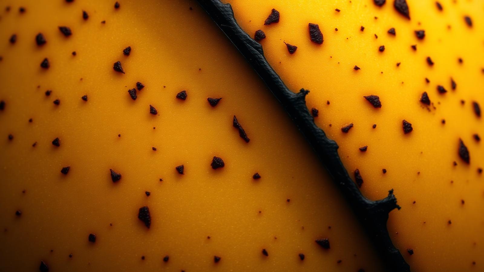 Macro texture of a yellow banana peel